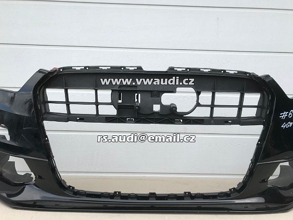 4G0 807 437C Nárazník přední A6 4G C7 S-Line 2012 2014 - s otvory na ostřikovače světlometů  + otvory pro parkovací čídla 4 X   PDC černá barva  - 19