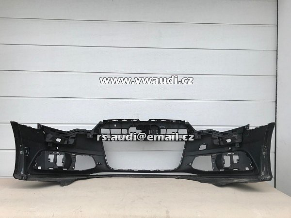 4G0 807 437C Nárazník přední A6 4G C7 S-Line 2012 2014 - s otvory na ostřikovače světlometů  + otvory pro parkovací čídla 4 X   PDC černá barva  - 17