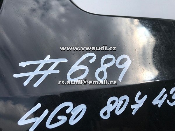 4G0 807 437C Nárazník přední A6 4G C7 S-Line 2012 2014 - s otvory na ostřikovače světlometů  + otvory pro parkovací čídla 4 X   PDC černá barva  - 4