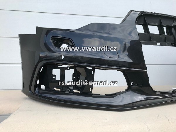 AUDI 4G0 807 437C  Nárazník přední A6 4G C7 S-Line 2012 2014 - s otvory na ostřikovače světlometů  + otvory pro parkovací čídla 4 X   PDC černá barva  - 19
