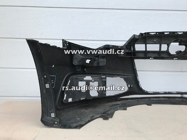 AUDI 4G0 807 437C  Nárazník přední A6 4G C7 S-Line 2012 2014 - s otvory na ostřikovače světlometů  + otvory pro parkovací čídla 4 X   PDC černá barva  - 15