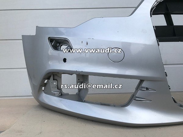 4G0 807 437  Nárazník přední A6 4G C7 S-Line 2012 2014 - s otvory na ostřikovače světlometů  + otvory pro parkovací čídla 4 X PDC  barva Stříbrná   - 20