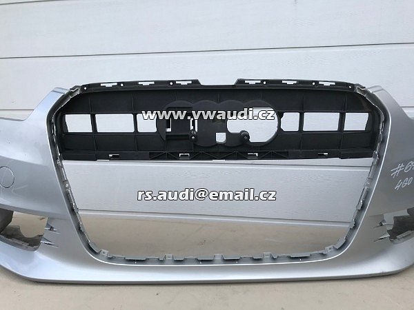  4G0 807 437  Nárazník přední A6 4G C7 S-Line 2012 2014 - s otvory na ostřikovače světlometů  + otvory pro parkovací čídla 4 X PDC  barva Stříbrná   - 19