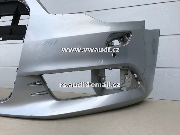  4G0 807 437  Nárazník přední A6 4G C7 S-Line 2012 2014 - s otvory na ostřikovače světlometů  + otvory pro parkovací čídla 4 X PDC  barva Stříbrná   - 18