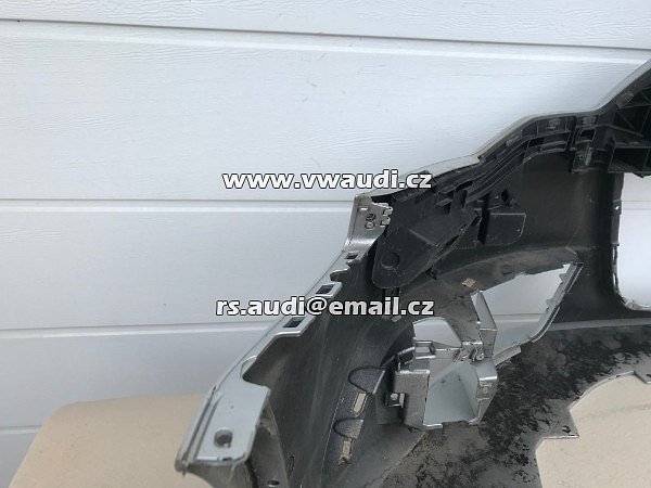  4G0 807 437  Nárazník přední A6 4G C7 S-Line 2012 2014 - s otvory na ostřikovače světlometů  + otvory pro parkovací čídla 4 X PDC  barva Stříbrná   - 15