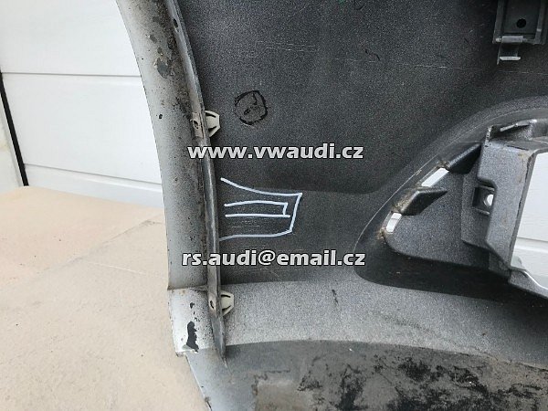  4G0 807 437  Nárazník přední A6 4G C7 S-Line 2012 2014 - s otvory na ostřikovače světlometů  + otvory pro parkovací čídla 4 X PDC  barva Stříbrná   - 9