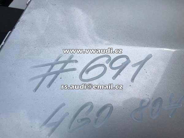  4G0 807 437  Nárazník přední A6 4G C7 S-Line 2012 2014 - s otvory na ostřikovače světlometů  + otvory pro parkovací čídla 4 X PDC  barva Stříbrná   - 3