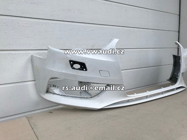  8V3 807 437 Nárazník přední  Audi A3 8V   s otvory na ostřikovače světlometů    barva bílá  - 21