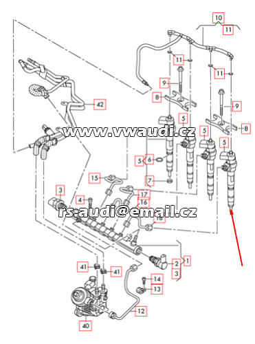 03L 130 855 CX 2,0 TDI  Vstřik vstřikovací tryska  vstříky Vstřikovací systém Common Rail - 2