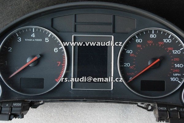 8E0 920 950G  Audi A4 8E 2004 ALT 2,0 L Benzin  Tachometr palubní počítač . Přístrojová skupina . rychloměr .  Budíky tacho združený přístoj palubka 8EO 920 950G - 4