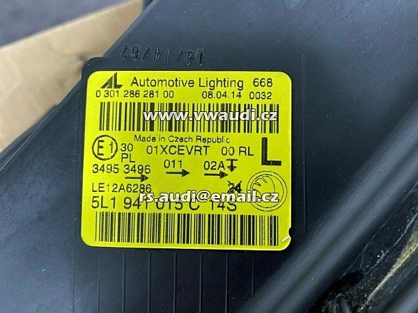  5L1 941 015 C Hlavní světlomet vlevo Škoda Yeti 5L facelift xenonový světlomet vlevo 5L1941015C originál  2017  - 2