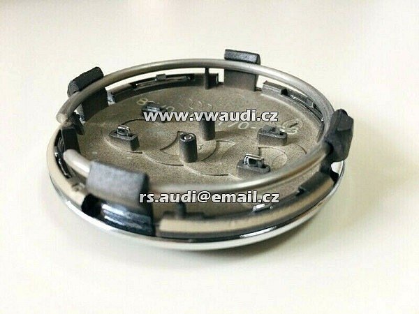 8W0 601 170  kryty nábojů krytů nábojů AUDI 60mm 8WO601170 JG3  Pokličky krytky víčka  emblémy  středy zátky do středů kol hliníkových disků - 5