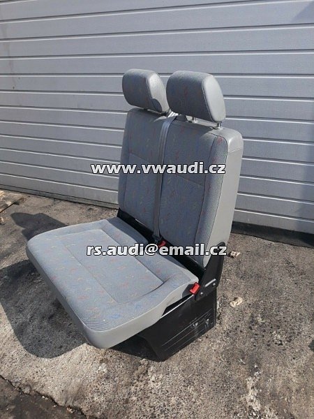 T5 dvousedák Dvoumístná lavice pro spolujezdce VW T5 V 2.5 se sedadlem pro dvě osoby 2006 dvousedák dvousedačka přední  - 3