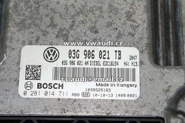 03G 906 021 TB   Řídící jednotka motoru O3G 906 021 TB počítač Octavia 1.9 TDI 2004-2010 BXE DSG  - 2