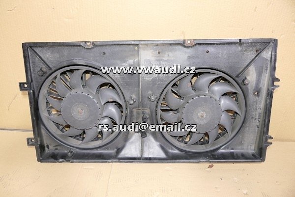 701 121 207B VW T4 2.5 TDI chladič ventilátor  motoru ventilátoru dvojitý ventilátor  ACV 102 PS 74 KW  sahara větráky chlazení motoru  - 2