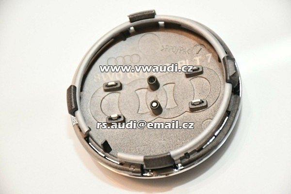 8W0 601 170B LT7 A4 A5 8W A6 4K A7 4GA A8 4N kryty nábojů krytů nábojů AUDI 60mm 8WO601170B LT7  Pokličky krytky víčka  emblémy  středy zátky do středů kol hliníkových disků - 5