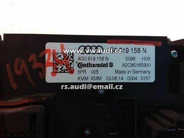 4G0 919 158N Řídicí jednotka klimatizace AUDI A7 Sportback (4GA, 4GF) 2012 2013 2014   Ovládání topení a klimatizace +  vyhřívané sedačky   - 2