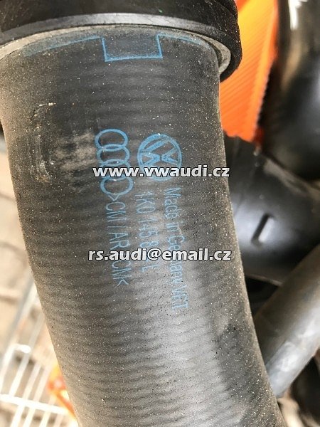 1K0 145 834L    Golf 5 V Passat 3C B6 Octavia 2 . A3 Touran 1T 1KO 145 834L    tlaková hadice hadice plnicího vzduchu trubka roura vedení stlačeného vzduchu LLK intercooler chladič turba    - 3