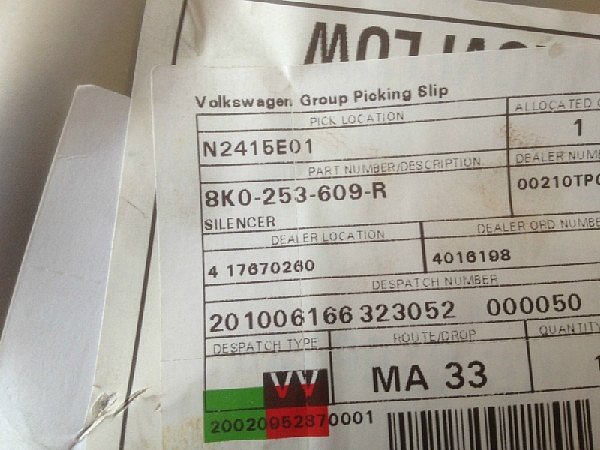  AUDI A4 A5 A7 výfuk levá strana 8K0 253 609R - 2