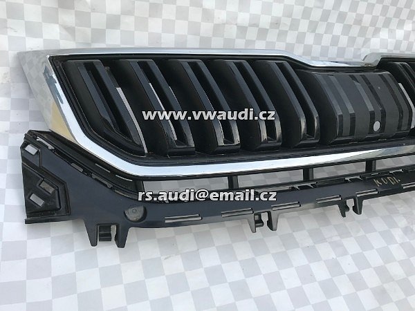  565 853 653 A  Maska Skoda Kodiaq, 565 853 653 A  crom plast černý lak   - 4