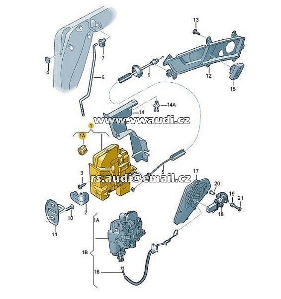 4F1 837 016E Zámek dveří přední pravé dveře Audi A6 RS6 4F1837016Ezámek centrálu dveří pp - 2