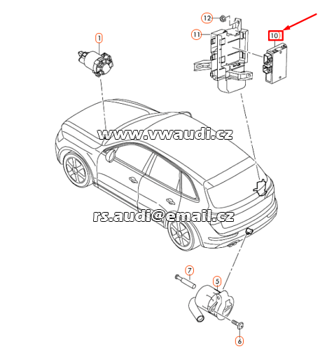 8K0 907 383 D Tažné zařízení řídicí jednotka ecu  Audi Q5 SQ5 8R Westfalia otočné 8K0907383D - 3