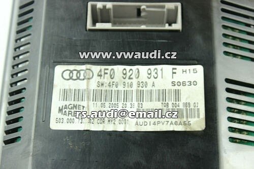 4F0 920 931 F Originální sdružený přístroj rychloměru Audi A6 4FO 920 931F / 4FO 910 930A  - 3