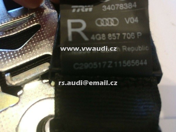 4G8 857 706P AUDI A6 C7 / A7 2012-2018  bezpečnostní pásy Pásy pravé přední 4G8857706P - 2