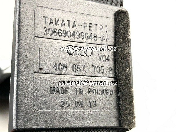 4G8 857 705 P AUDI A6 C7 / A7 2012-2018  bezpečnostní pásy Pásy levý řidič  přední 4G8857705P - 2