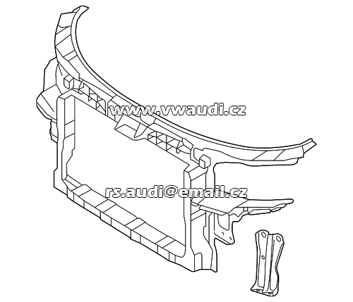 8P0 805 588 L Audi A3 S3  Přední čelo nosič zámku kapoty chladičovka  8P0-805-588-L - 2