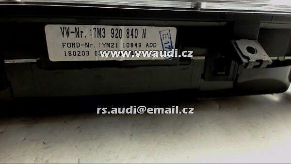 Panel přístrojů rychloměru VW SHARAN (7M8, 7M9, 7M6) 1.9 TDI - 3
