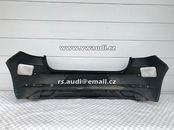 Zadní nárazník 5G6 807 421BK  VW Golf 7 VII 5G Facelift 2016 2017  chrom lišta spoiler       + PDC otvory OTVOR fifuzor tažné 5G6 807 568 R barva Zelená metal    - 16