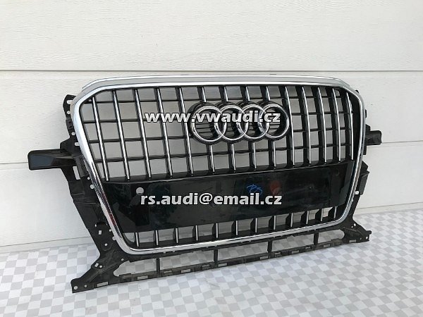 8R0 853 651AB AUDI Q5 8R 2013-16 Chromovaná mřížka maska  předního nárazníku 8R0853651R maska přední grill černý lak plastu +  chrom  - 19