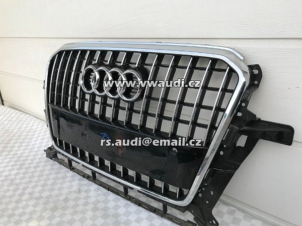 8R0 853 651AB AUDI Q5 8R 2013-16 Chromovaná mřížka maska  předního nárazníku 8R0853651R maska přední grill černý lak plastu +  chrom  - 18