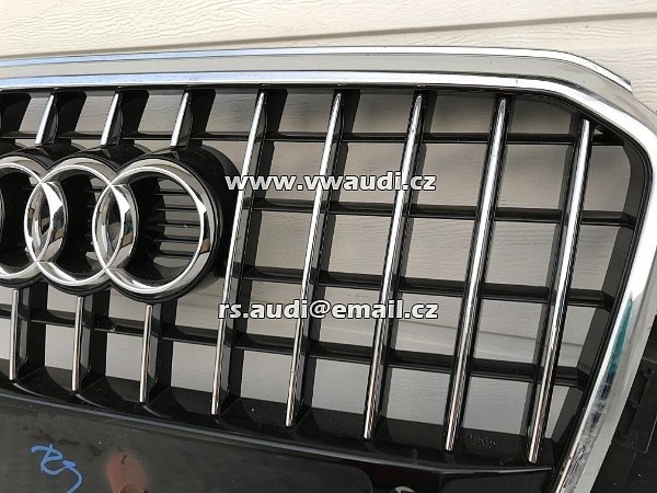 8R0 853 651AB AUDI Q5 8R 2013-16 Chromovaná mřížka maska  předního nárazníku 8R0853651R maska přední grill černý lak plastu +  chrom  - 16