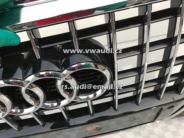 8R0 853 651AB AUDI Q5 8R 2013-16 Chromovaná mřížka maska  předního nárazníku 8R0853651R maska přední grill černý lak plastu +  chrom  - 2