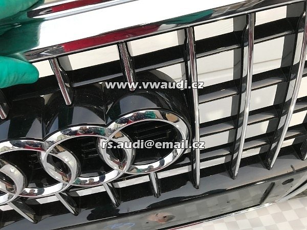 8R0 853 651AB AUDI Q5 8R 2013-16 Chromovaná mřížka maska  předního nárazníku 8R0853651R maska přední grill černý lak plastu +  chrom  - 9