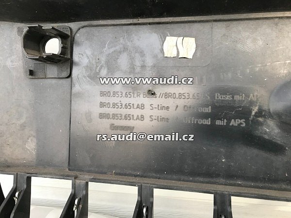 8R0 853 651AB AUDI Q5 8R 2013-16 Chromovaná mřížka maska  předního nárazníku 8R0853651R maska přední grill černý lak plastu +  chrom  - 6