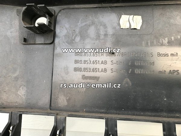 8R0 853 651AB AUDI Q5 8R 2013-16 Chromovaná mřížka maska  předního nárazníku 8R0853651R maska přední grill černý lak plastu +  chrom  - 5