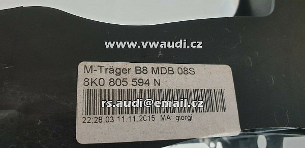 8K0 805 594 N Nosič zámku Audi A5 A4  B8 8T 2.0 TDI  8KO805594N B8 MBD 08S přední čelo chladičová stěna nosič chladičů chadičovka - 3