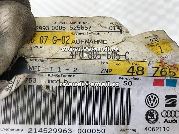 4F0 805 605 C 2005-2011 Audi A6 4F 2006 3,0 TDI 2,7  nosník plech přední podběh levá strana  - 4