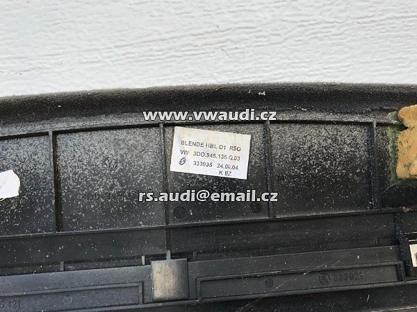 3D5 863 413 EE  3D5 863 413 EE  4A2  Polička zavazadlového prostoru zadní okno zavazadlového prostoru 04-06 VW Phaeton roleta  záclona elektrická černá barva  - 6