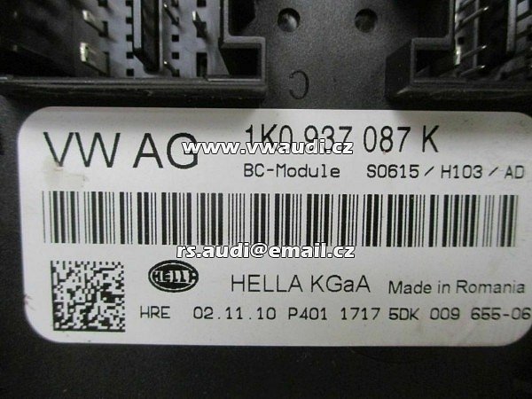 1K0 937 087 K Palubní řídicí jednotka napájení Seat Seat Škoda 1KO937087 K  . 1KO 937 087  K  5DK00965506    SUPERB (3T4) 2.0 TDI 16V - 2