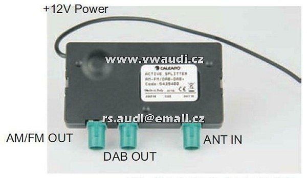 CALEARO 5439400 Rozdělovač antény Calearo Active DAB FM Fakra plug 7561004 5439400 - 3