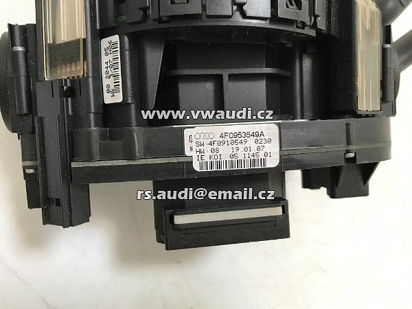  4FO953549ASpínač sloupku řízení Audi A6 4F s elektronickým modulem, tempomat, sloupek řízení     - 3