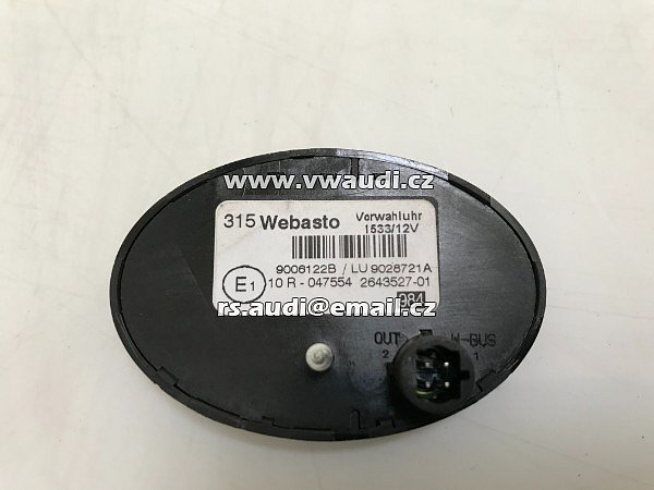 Webasto 9006122B   hodinky spínač časovač VW Golf 5 Eos pro přídavné topení Webasto 9006122B    .  315 webasto  - 3