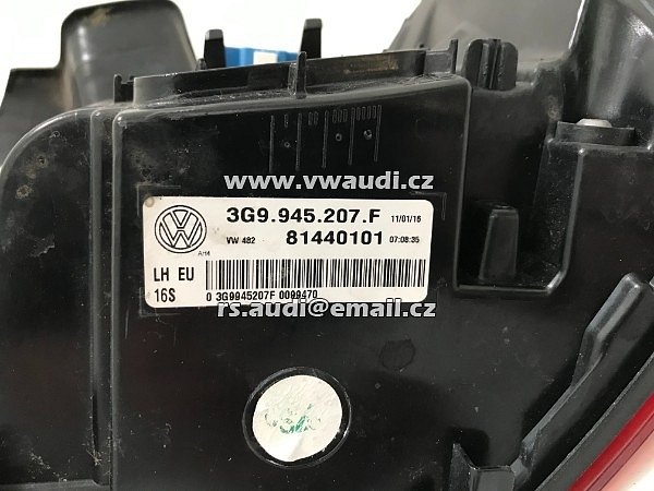 3G9 945 207 F Zadní světlo VW Passat B8  2016 Typ 3G Kombi LED, zadní světlo, zadní světlo vlevo venku - 10