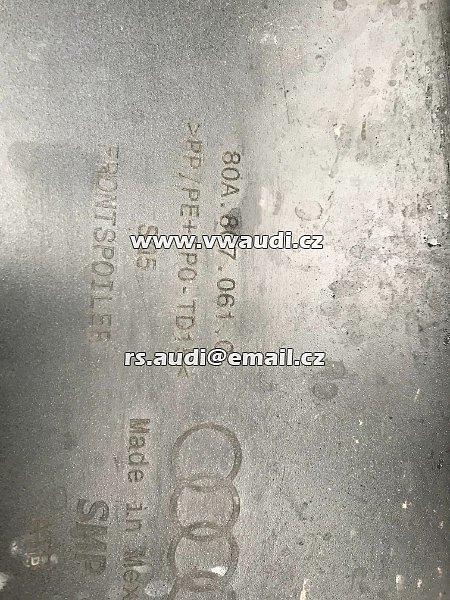  spoiler Audi 80A-807-061-C-GRU Audi 2018 2019 Q5 SQ5  ​​černý  lak  spoiler přeního nárazníku  s line  - 11