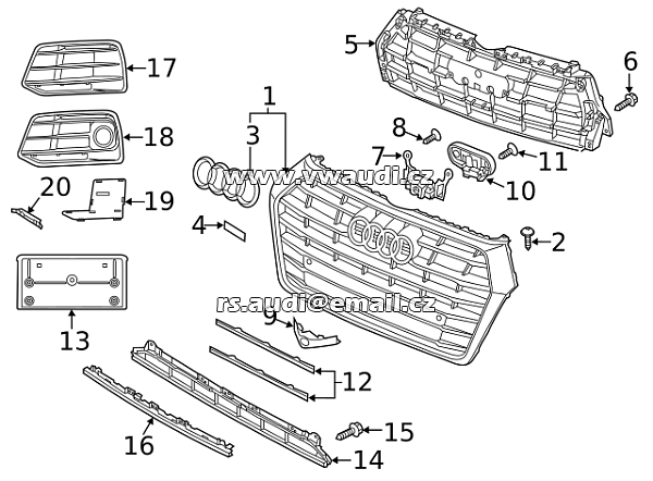 80A 853 692   AUDI Audi Q5 2018 2019 AUDI Q5 FYB  80A853692 výztuha masky pozadí upevnění držák masky grill  - 9