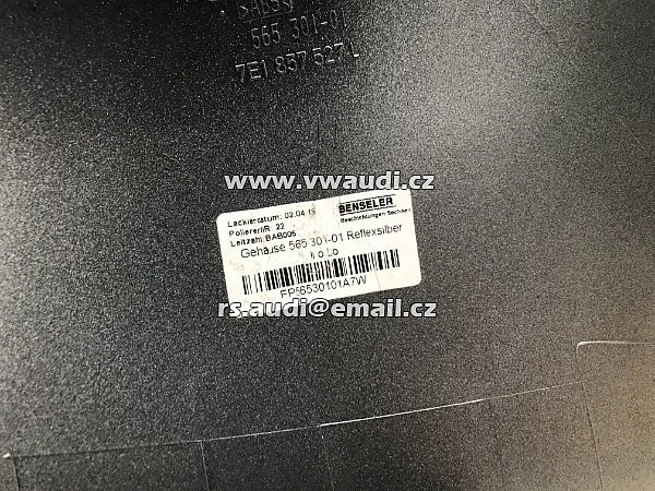 7E1 857 527 L   krytka  plast vnějšího zrcátka  LEVÉ vlevo  pro VW MULTIVAN T6 stříbrná barva lak  reflexsilber A7W  565 301 - 01 2019  - 9